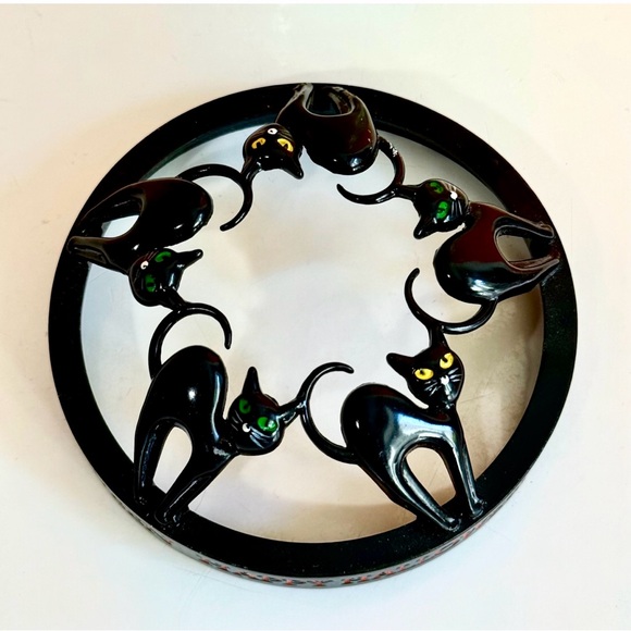 Yankee Candle Illuma-Lid Jar Candle Accessory ~ Halloween Black Cat ~ NEW - Picture 4 of 8